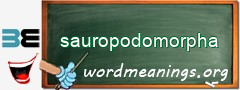 WordMeaning blackboard for sauropodomorpha